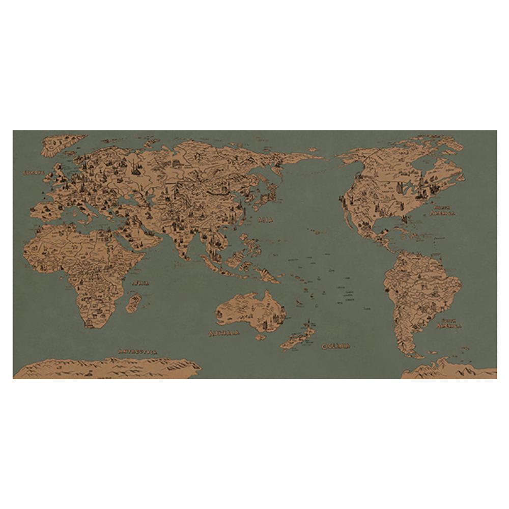 Dream Sky D-MAP Decorative Coloring Painting DIY Paper World Map - VINTAGE