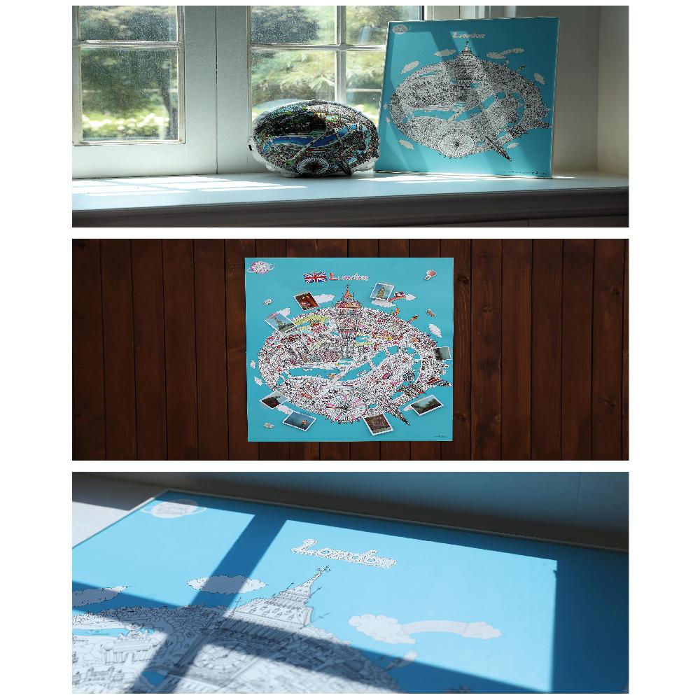 Dream Sky Lovely-Map Decorative Coloring Painting DIY Paper City Map - London